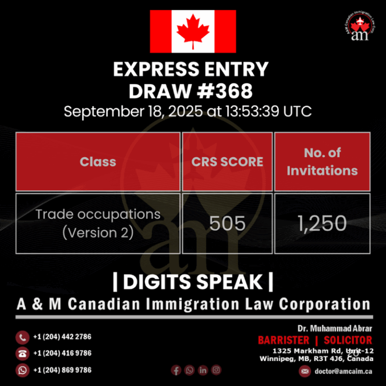 Express Entry Draw #368 – September 18, 2025