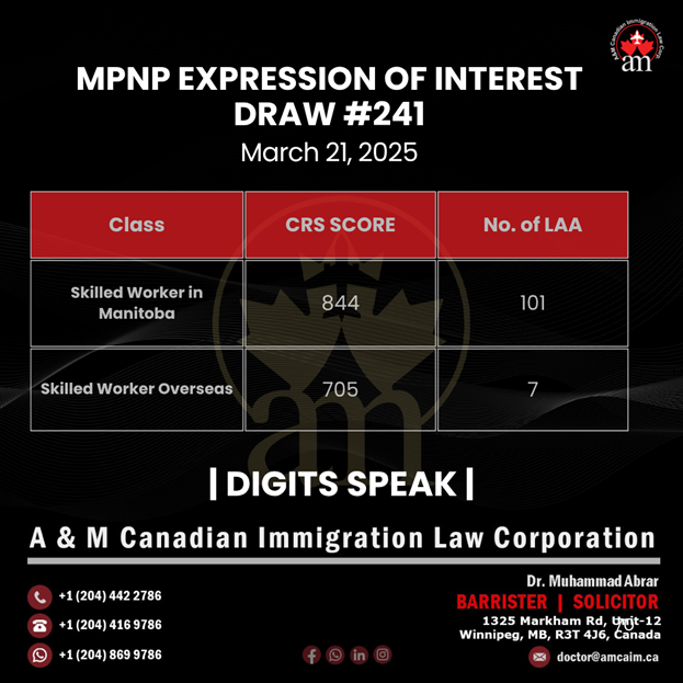 MPNP Expression of Interest Draw #241