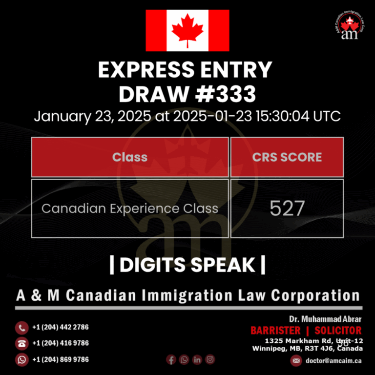 Express Entry Draw #333 – January 23, 2025