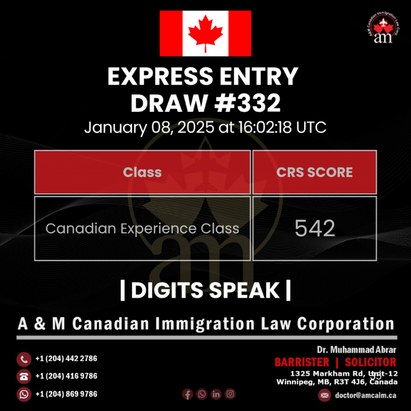 Express Entry Draw Number 332