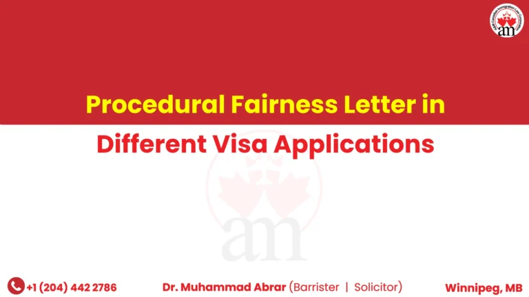 Procedural Fairness Letter in Different Visa Applications
