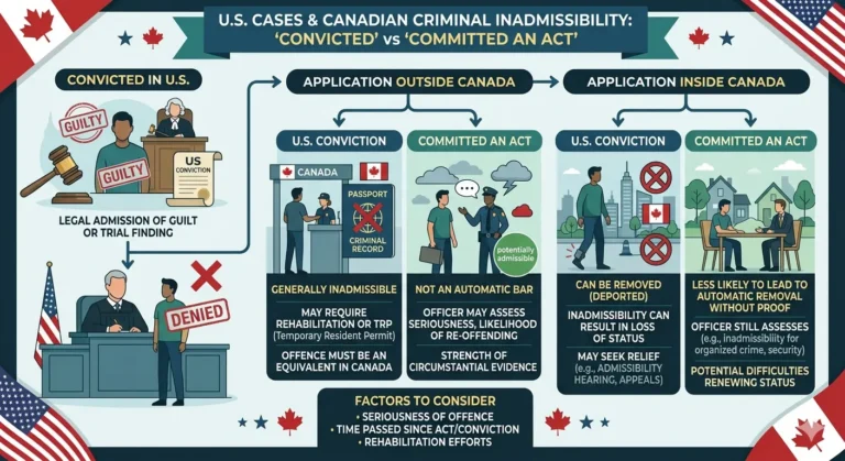 For U.S. Cases, How Does “Convicted” vs “Committed an Act” Affect Criminal Inadmissibility in Canadian Immigration Inside vs Outside Canada?
