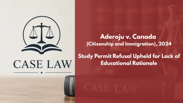 Aderoju v Canada (Citizenship and Immigration)