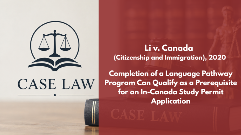 Case: Li v Canada (Citizenship and Immigration)