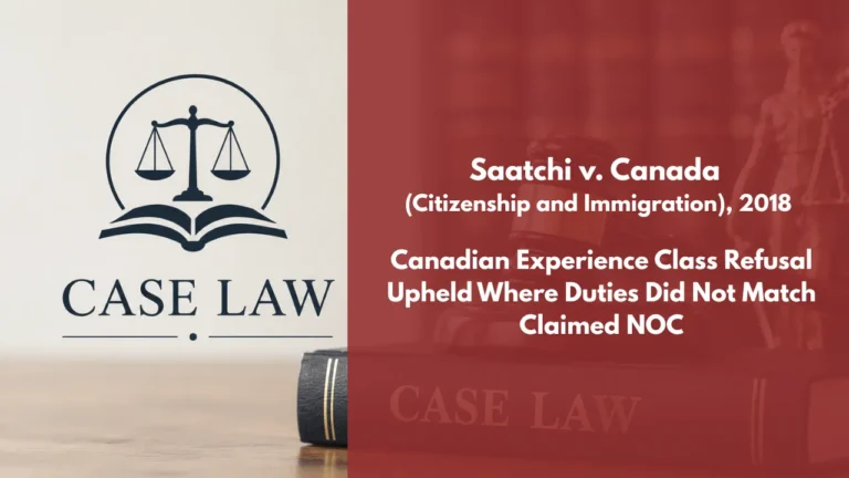 Saatchi v. Canada (Citizenship and Immigration)
