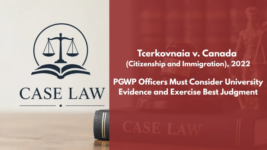 Tcerkovnaia v Canada (Immigration, Refugees and Citizenship)