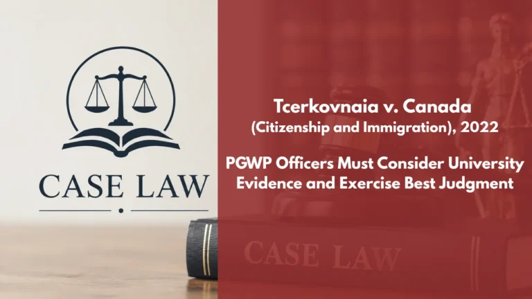 Tcerkovnaia v Canada (Immigration, Refugees and Citizenship)