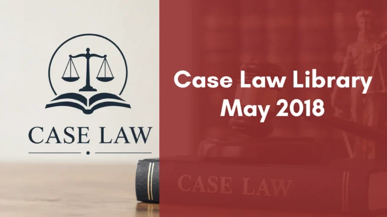 Case Law Library : May 2018