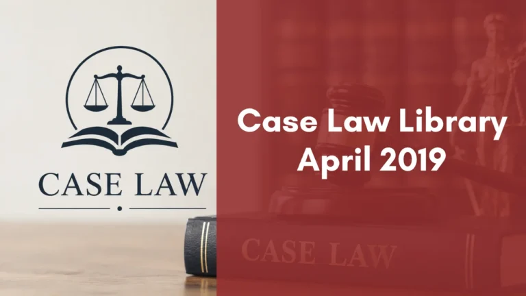 Case Law Library : April 2019