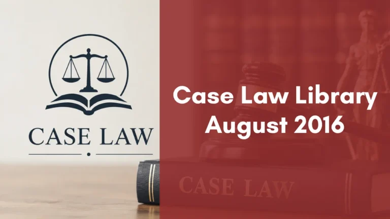 Case Law Library : August 2016
