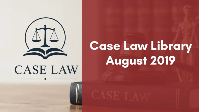 Case Law Library : August 2019