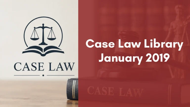 Case Law Library : January 2019