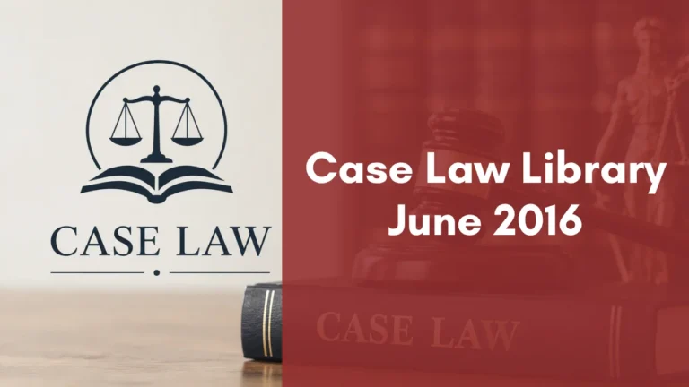 Case Law Library : June 2016