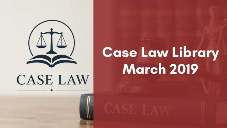 Case Law Library : March 2019