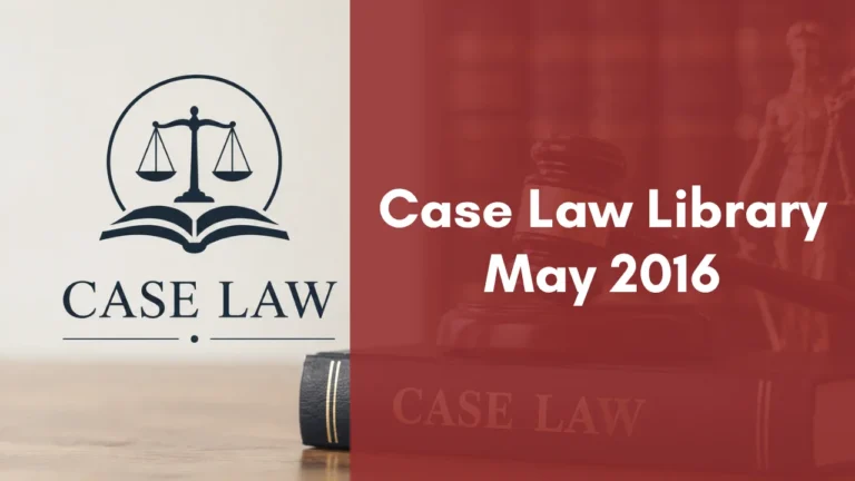 Case Law Library : May 2016