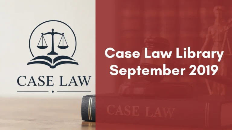 Case Law Library : September 2019