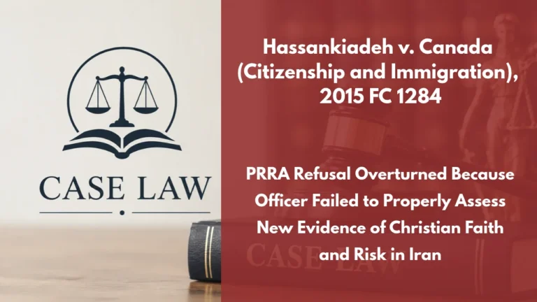 Hassankiadeh v. Canada (Citizenship and Immigration), 2015 FC 1284 : PRRA Refusal Overturned Because Officer Failed to Properly Assess New Evidence of Christian Faith and Risk in Iran