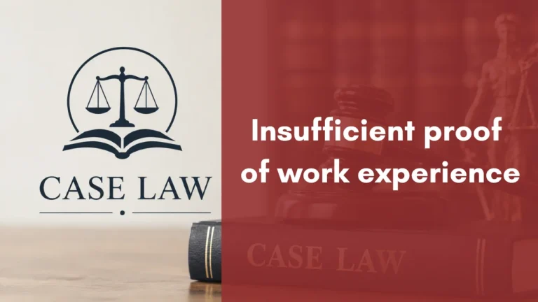 Insufficient proof of work experience