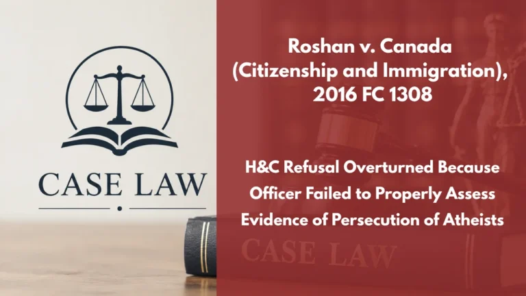 Roshan v. Canada (Citizenship and Immigration), 2016 FC 1308 : H&C Refusal Overturned Because Officer Failed to Properly Assess Evidence of Persecution of Atheists